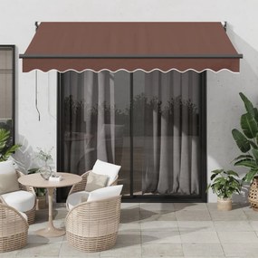 VidaXL Electric Awning 3 x 2,5 m Καφέ 100% Polyester