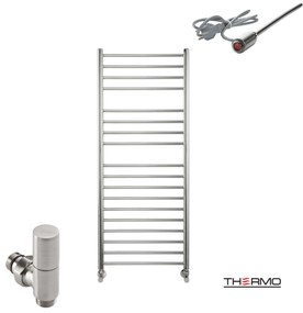 Thermo BELLAVIA Θερμαινόμενη πετσετοκρεμάστρα από ανοξείδωτο χάλυβα με ηλεκτρική λειτουργία, 120x50cm Inox Brushed
