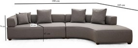 Corner Sofa Gondol-1 (L3-CHL) - Grey Grey