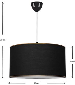 Φωτιστικό οροφής Alloy Megapap υφασμάτινο μονόφωτο χρώμα μαύρο 38x20x70εκ.