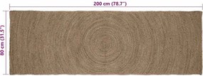 vidaXL Χαλιά χώρου Γκρι 80 x 200 cm Γιούτα