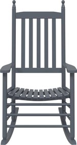 vidaXL Πολυθρόνες Κουνιστές Καμπυλωτά Καθίσματα 2Τεμ. Γκρι Μασίφ Λεύκα