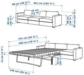 VIMLE τριθέσιος καναπές-κρεβάτι 795.452.77