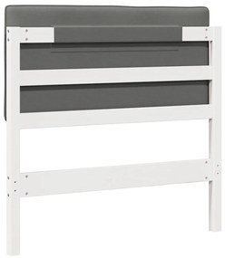 vidaXL Ταπετσαρισμένο κεφαλάρι Λευκό και Ανοιχτό Γκρι 90 cm