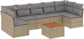 vidaXL Patio Sofa Set 10-θέσια Μικτό μπεζ και γκρι