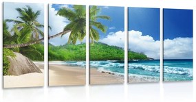 Εικόνα 5 μερών μιας όμορφης παραλίας στο νησί των Σεϋχελλών - 200x100
