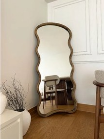 Stewehome Οβάλ καθρέφτης δαπέδου Cloud από καρυδιά 180x80 cm