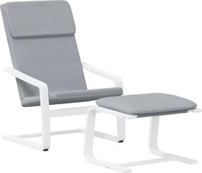 vidaXL Πολυθρόνα Relax Ανοιχτό Γκρι Υφασμάτινη με Υποπόδιο