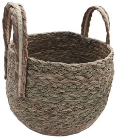 Καλάθι 00.06.61181 Δίχρωμο 29x21-28cm Ψάθινο Brown Mat