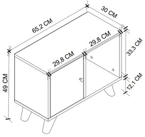 Κομοδίνο Rico Megapap χρώμα λευκό 65,2x30x49εκ.