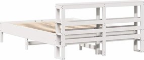 vidaXL Σκελετός Κρεβ. Χωρίς Στρώμα Λευκό 140x190 εκ Μασίφ Πεύκο