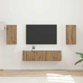vidaXL Σετ επίπλου τηλεόρασης 4 pcs Artisan Oak Επεξεργασμένο ξύλο