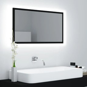 Καθρέφτης Μπάνιου με LED Μαύρος 80x8,5x37 εκ. Ακρυλικός