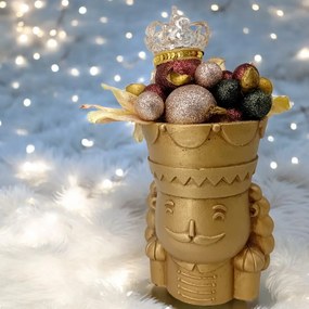 Καρυοθραύστης κεραμικός με μπάλες, λουλούδια και ακρυλική κορώνα!