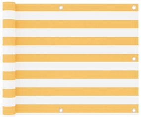 vidaXL Διαχωριστικό Βεράντας Λευκό/Κίτρινο 75 x 500 εκ. Ύφασμα Oxford