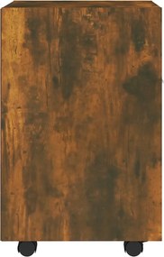 vidaXL Ντουλάπι με Ροδάκια Καπνιστή Δρυς 33x38x60 εκ. Επεξεργ. ξύλο