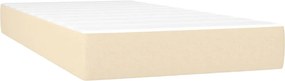 vidaXL Κρεβάτι Boxspring με Στρώμα Κρεμ 120x190 εκ. Υφασμάτινο