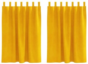 vidaXL Κουρτίνες 2 pcs κίτρινο μουσταρδί 140 x 140 cm Βελούδο