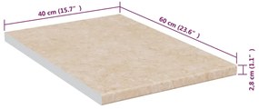 vidaXL Πάγκος Κουζίνας Μπεζ με Υφή Μαρμάρου 40x60x2,8 εκ Μοριοσανίδα