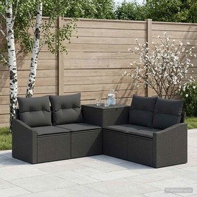 vidaXL Σετ Καναπέ 5 τμχ. Μαύρο 178,5 x 178,5 x 85 εκ