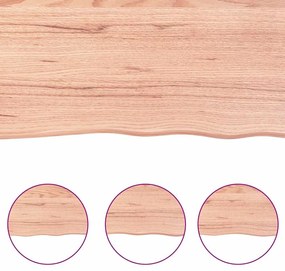 vidaXL Επιφ Τραπεζιού Αν Καφέ 120x40x(2-6)εκ.Ακατέργ. Μασίφ Ξύλο Δρυός