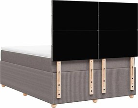 vidaXL Κρεβάτι Boxspring με Στρώμα Taupe 140x200 εκ. Υφασμάτινο