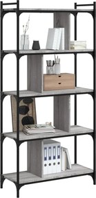 vidaXL Βιβλιοθήκη 5 Επιπέδων Γκρι Sonoma 76 x 32 x 158 εκ. Επεξ. Ξύλο