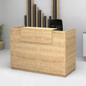 Γραφείο υποδοχής - reception Lemmon Megapap χρώμα φυσικό οξιάς 200x70x110εκ.