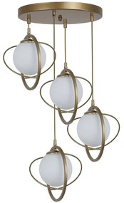 Φωτιστικό Οροφής Nepal 846STL1681 Φ35x70cm 4xE27 40W Gold-White Opviq