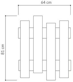 Κρεμάστρα τοίχου Wave Megapap χρώμα λευκό 64x4x81εκ.
