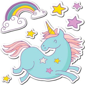 Unicorns Princess αυτοκόλλητα με μήνυμα τοίχου M (11113)