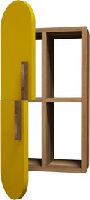 Ράφι Τοίχου Καρυδί / Κίτρινο OORO 35x22x60