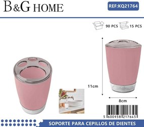 Θήκες οδοντόβουρτσας πλαστικές σε σετ 5Χ - Pink - 21764