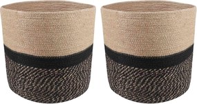 vidaXL Σετ Γλαστρών 2 pcs Φυσικό και Μαύρο Ø 28 x 28 εκ