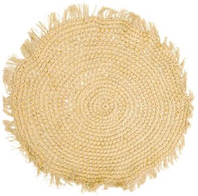 Χαλί Mibre Inart γιούτα σε φυσική απόχρωση Φ120x1εκ 120x1x120 εκ.