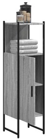 vidaXL Ντουλάπι Μπάνιου Γκρι Sonoma 33x33x120,5 εκ. Επεξεργασμένο Ξύλο