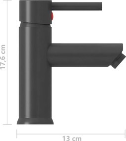 vidaXL Μπαταρία Νιπτήρα Μπάνιου Γκρι 130 x 176 χιλ.