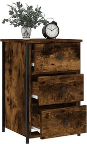 vidaXL Κομοδίνα 2 τεμ. Καπνιστή Δρυς 40 x 36 x 60 εκ. Επεξεργ. Ξύλο