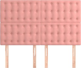 vidaXL Κεφαλάρι Ροζ Βελούδινο 144x5x118/128 εκ.