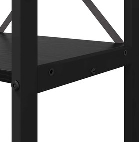 vidaXL Ράφι Βιβλίων Μαύρη Οξυά 60 x 30 x 155 εκ Επεξεργασμένο ξύλο
