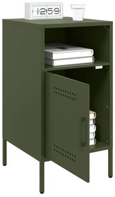 vidaXL Κομοδίνο Πράσινο Λαδί 36x39x68 εκ. από Χάλυβα