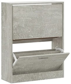 vidaXL Παπουτσοθήκη Γκρι Σκυροδέματος 63x24x81 εκ. Επεξεργασμένο Ξύλο