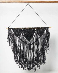 Boho Διακοσμητικό Τοίχου Βαμβακερό Macrame Rohan σε 2 Αποχρώσεις 80x80cm Μαύρο