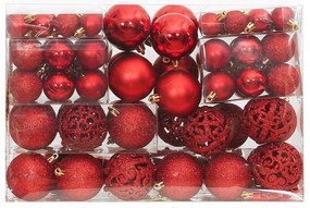 vidaXL Σετ Μπάλες Χριστουγεννιάτικες 111τεμ. Κόκκινες από Πολυστυρένιο