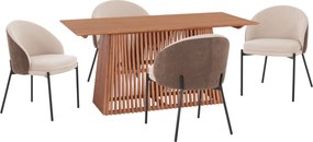 ΣΕΤ ΤΡΑΠΕΖΑΡΙΑΣ ΕΣ.ΧΩΡΟΥ 5ΤΜΧ DETTON HM10958.02 MINDI ΞΥΛΟ--ΚΑΦΕ/ΜΠΕΖ ΠΟΛΥΘΡΟΝΕΣ