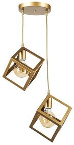 Κρεμαστό Φωτιστικό Οροφής Thora E27 δίφωτο 22x22x70εκ Megapap-GP030-0046,3-Χρυσό GP030-0046,3