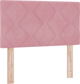 vidaXL Κρεβάτι box spring με στρώμα Ροζ 80 x 200 cm Βελούδο