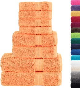 vidaXL Πετσέτες Premium Σετ 8 Τεμ. SOLUND Πορτοκαλί 600 γρ/μ²