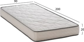 ΣΤΡΩΜΑ DREAMTOPIA ΣΕΙΡΑ RELIEF HM653.90-200 BONNELL SPRING 90x200x20Y εκ.