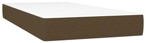 vidaXL Κρεβάτι Boxspring με Στρώμα &amp; LED Σκ.Καφέ 80x200 εκ. Υφασμάτινο